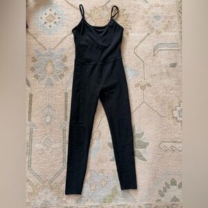 Beyond Yoga Classic Spacedye Uplevel Midi Black Jumpsuit